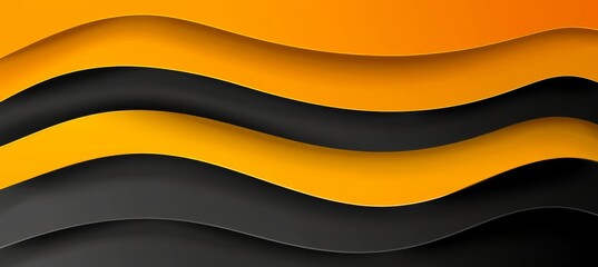 Poster - Vibrant 3d abstract background with bright black and orange colors for design and creativity