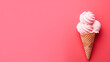 ice cream isolated on pink background with copy space