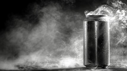 Poster - Mockup aluminum soda can on abstract background with copy space for text placement