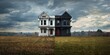 © Brian - House in a field with one side full of lush grass and the  other side barren dirt. A house divided
