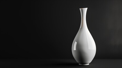 Wall Mural - A sleek white vase against a dark background, exemplifying minimalist elegance and simplicity