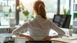 Back Pain Bad Posture Woman Sitting In Office,