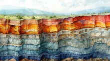 Cross-section Of The Earth's Crust With Mineral Deposits