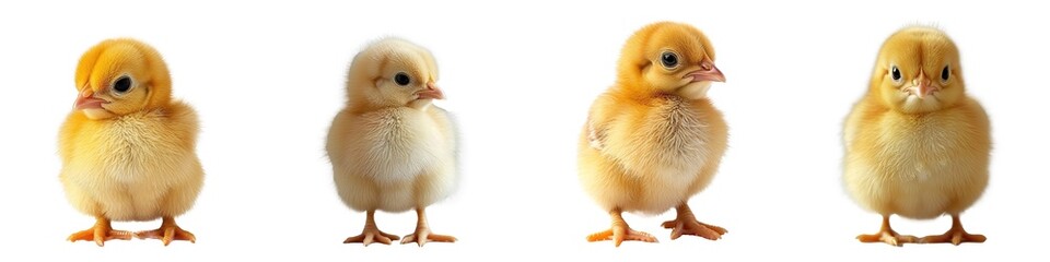 Cute little chicken isolated on transparent background