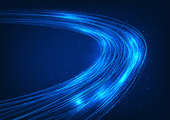 Poster - Abstract background technology Overlapping lines of light represent the transmission of large amounts of data being sent over the internet network into servers at high speeds.