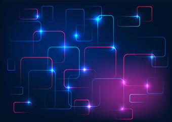 Fototapete - Abstract background technology holes square line lines that overlap in interesting ways Shows the flow of information through digital data. vector illustration, brochure, poster