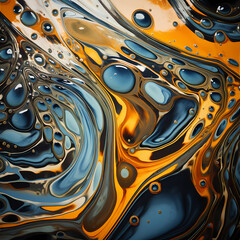 Poster - Abstract patterns in a pool of oil.