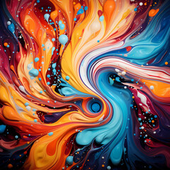 Canvas Print - Abstract swirls of paint on a canvas.