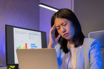 Wall Mural - concentrating on making a report in time for the upcoming meeting, Stress accumulates due to working hard for a long time, Being scolded by your boss for not doing your job properly.