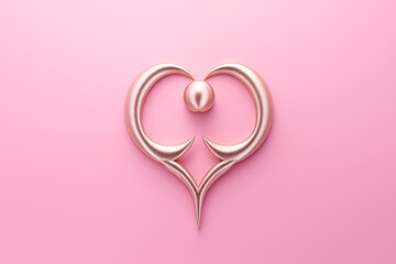 Wall Mural - pink heart on a white background