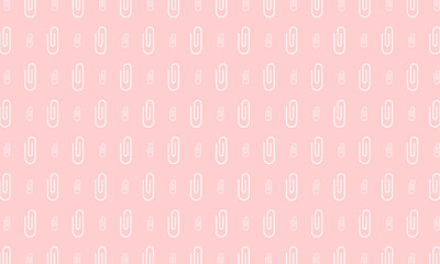 vector white paperclip pattern on pink background for wallpaper, banner, wrapping paper, etc.