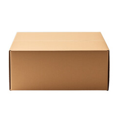 Wall Mural - Blank cardboard mailer box isolated on transparent background, png