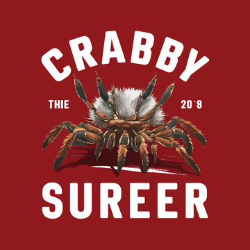 Creative Crabby Surfer Artwork for Summer Apparel