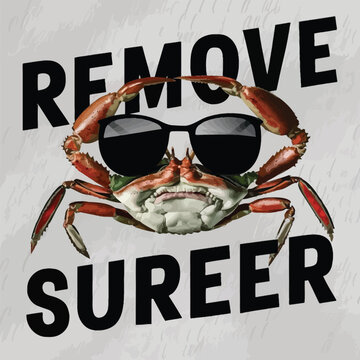 Decorative Crab Surfer Logo for Personalized Gifts