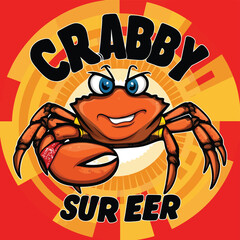 Wall Mural - CRABBY SUREER , SVG, EPS , AI ,CUSTOM TYPOGRAPHY T SHIRT DESIGN , 