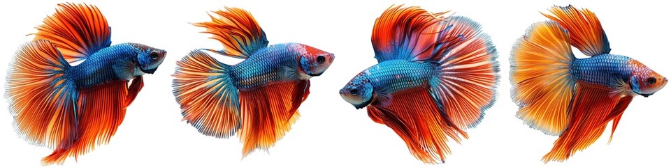 Siamese fighting fish isolated on transparent background