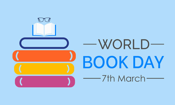 World Book Day celebrated every year of April 23, Vector banner, flyer, poster and social medial template design.