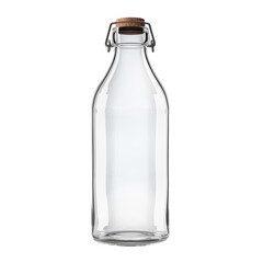 Wall Mural - A blank glass bottle with a swing-top lid isolated on transparent background, png