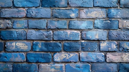 Poster - Generative AI : Classic blue brick wall texture close up.