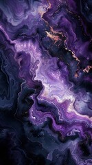 Aufkleber - Generative AI : a pastel marble stone texture pattern in an array of dark purple and black colors