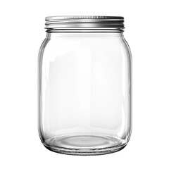 Wall Mural - A blank glass canning jar isolated on transparent background, png