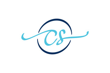 Wall Mural - CS initial logo letter business financial company