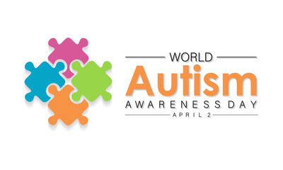 Wall Mural - National Autism Awareness Month Observed every year of April, Vector banner, flyer, poster and social medial template design.