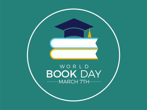 World Book Day celebrated every year of April 23, Vector banner, flyer, poster and social medial template design.