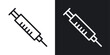 Syringe Icon Designed in a Line Style on White background.