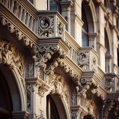 Poster - Architectural details of a historic building.