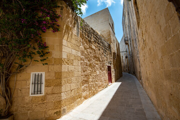 Wall Mural - Pedestrian Alley in Mdina Old City - Malta