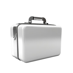 Wall Mural - A blank metal tin lunchbox with a thermos compartment isolated on transparent background, png