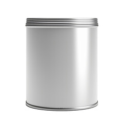 Wall Mural - White metal tin can isolated on transparent background