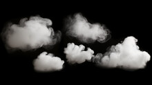 White, Smoke-like Clouds Set Against A Stark Black Background, Evoking A Sense Of Mystery And Ethereal Beauty