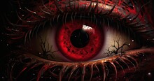 Haunting Red Veined Eye Close-up