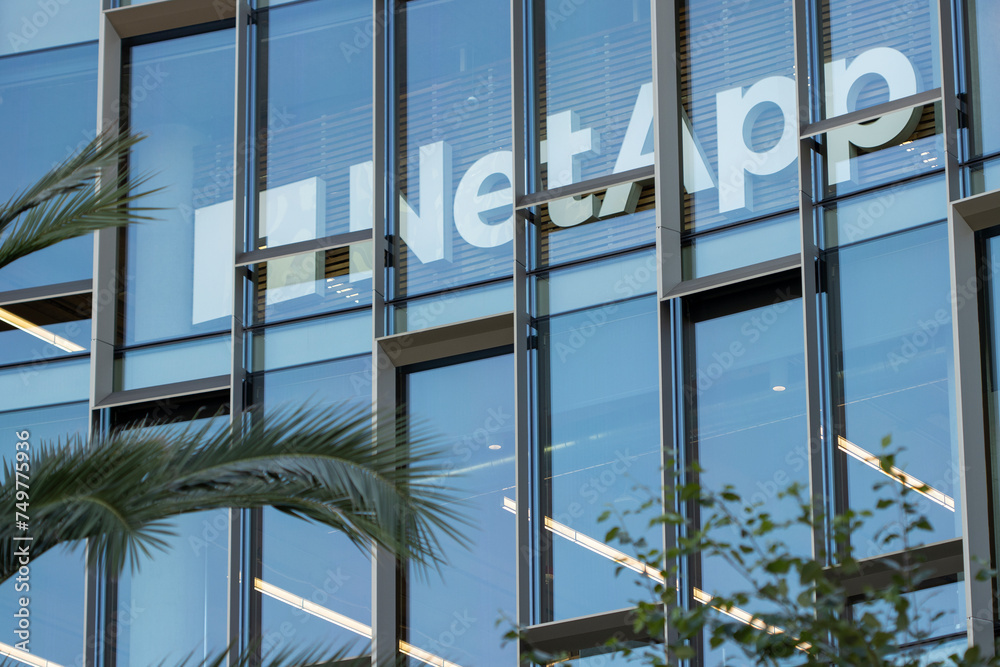 Netapp California San Jose, CA, USA - Dec 23, 2023: NetApp logo is seen at its new global ...
