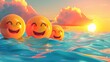 Smiling yellow summer background banners design, Hello Summer poster or banner
