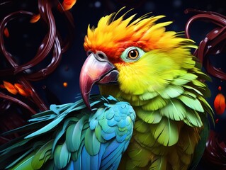 Wall Mural - blue and yellow macaw