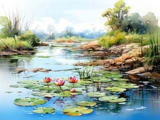 Canvas Print - pond in the park