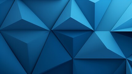 Poster - Abstract Background of Blue Pyramid Paper Shapes