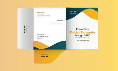 Wall Mural - Presentation folder template design, Folder design, cover for catalog,