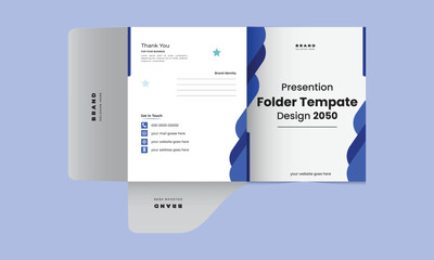Wall Mural - Presentation folder template design, Folder design, cover for catalog, brochures