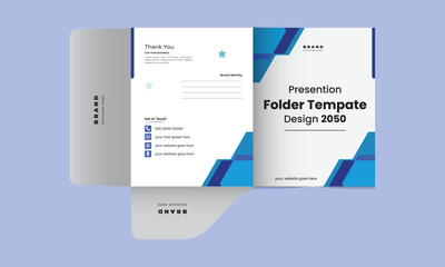Wall Mural - Presentation folder template design, Folder design, cover for catalog, brochures, Annual report background for business