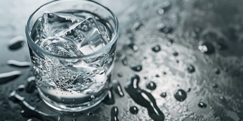 Poster - A glass of water on top of a table, suitable for various concepts and designs