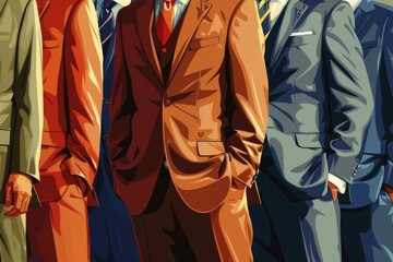 A group of men in suits standing together. Suitable for business concepts