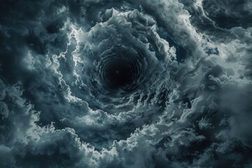 Aufkleber - A striking image of a black hole in the middle of a cloudy sky. Perfect for science or space-themed projects