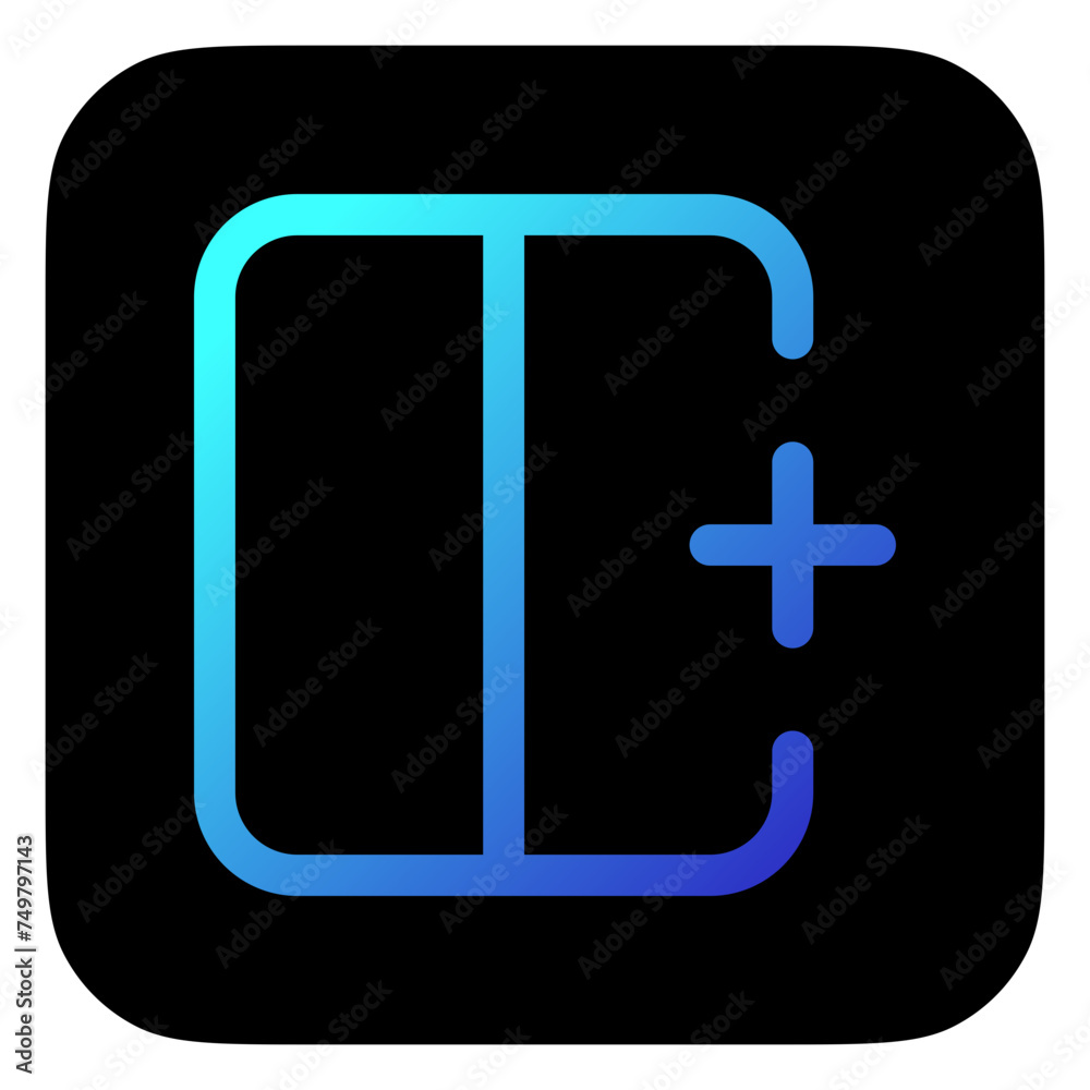Editable add column to the right vector icon. Part of a big icon set ...
