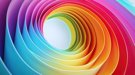 Poster - Colorful paper spiral on white background, suitable for design projects