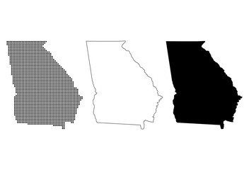 Poster - Set of Georgia map, united states of america. Flat concept icon vector illustration