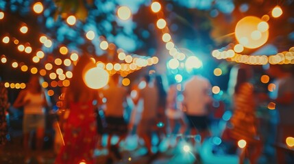 Poster - Blurry image of people walking on a street, suitable for illustrating urban lifestyle